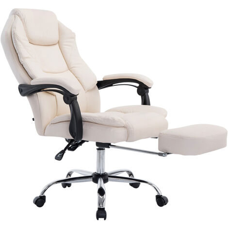 Chaise de bureau Castle similicuir Crème