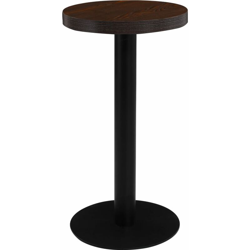 Nova - Table de bistrot mdf avec base en acier rond différentes couleurs Table de bistro Marron foncé 40 cm mdf