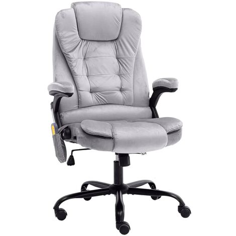 Chaise de bureau de massage Gris clair Velours