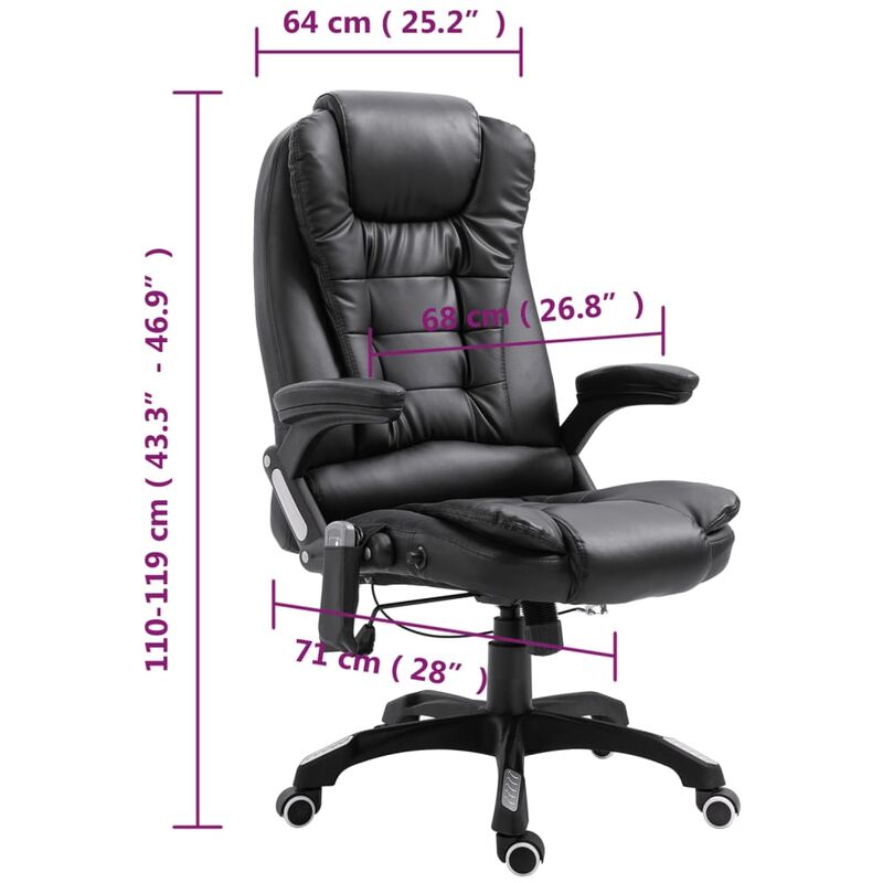 Chaise de bureau de massage Noir Similicuir Chaise de bureau de massage Noir Similicuir