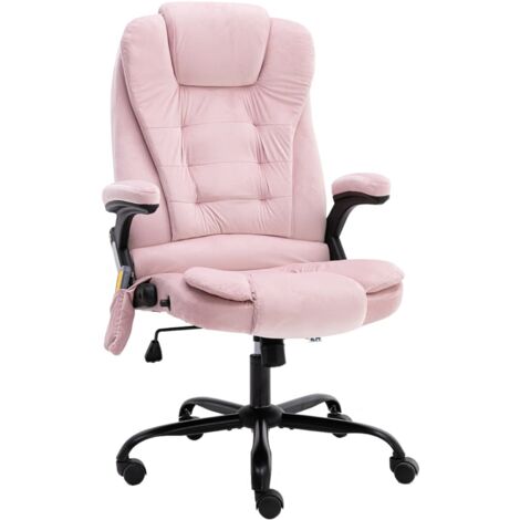 Chaise de Bureau Rose sans Accoudoir Velours 150 kg Ergonomique