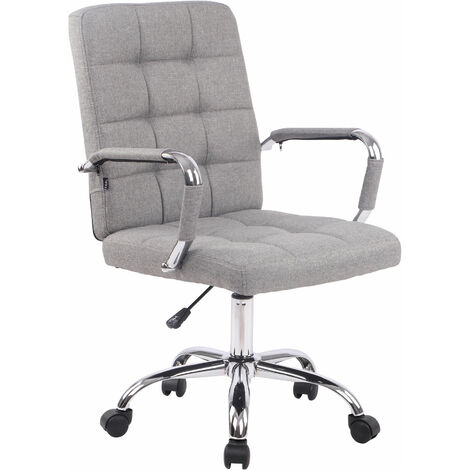 Chaise de bureau de style classique élégant en différentes couleurs tissu matelassé colore : Gris