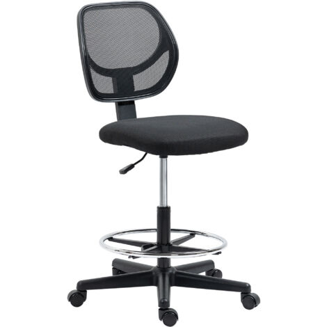 Chaise de bureau debout réglable avec repose-pieds ergonomique, noir