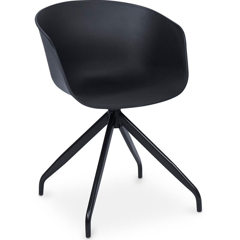 Chaise de bureau tapissée avec accoudoirs - Chaise de bureau design noire - Jodie - Joan Noir