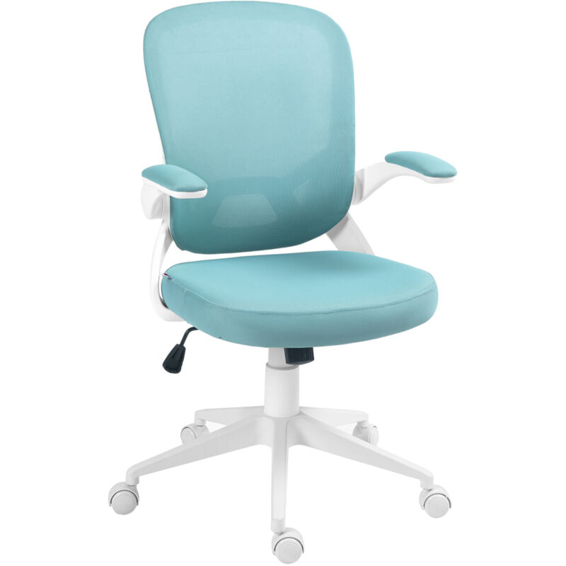 Chaise de bureau design ergonomique réglable accoudoirs relevables maille tissu noir