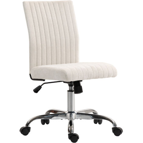 Chaise de bureau design sans accoudoirs SIENNA blanc cassé