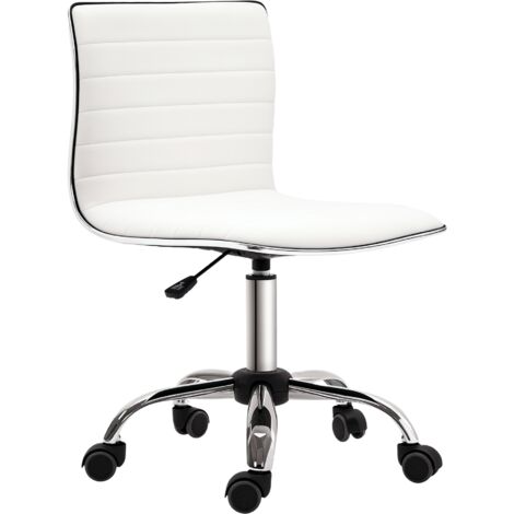 Chaise de bureau design style Chesterfield ANSELM blanc