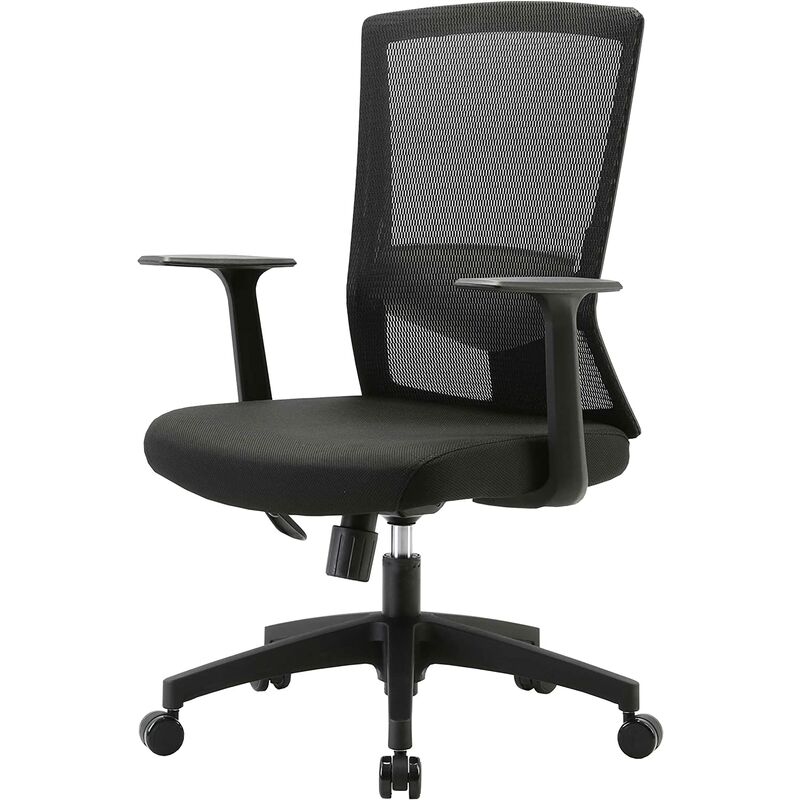 Décoshop26 - Chaise de bureau dossier ergonomique inclinable hauteur réglable maille noir BUR04104