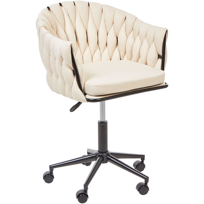 Beliani - Chaise de Bureau Élégante Pivotante en Tissu Rose milan