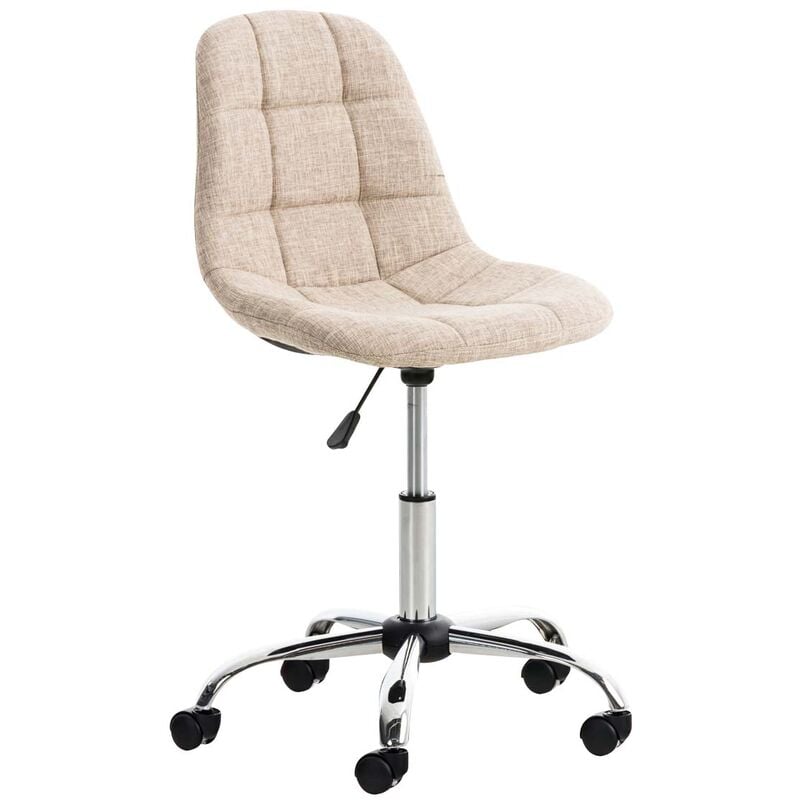 Chaise de bureau ergonomique pivotante + roues assises en différentes couleurs tissu colore : Crème