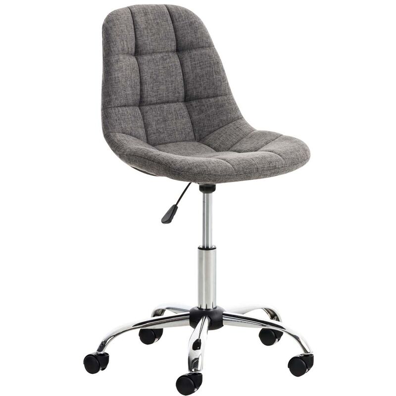 Chaise de bureau ergonomique pivotante + roues assises en différentes couleurs tissu colore : Gris clair