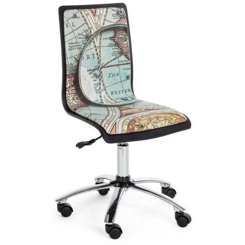 Bizzotto - Chaise de bureau en éco-cuir acier Gulliver Young