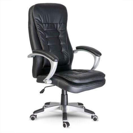 Chaise de bureau en cuir noir Toronto