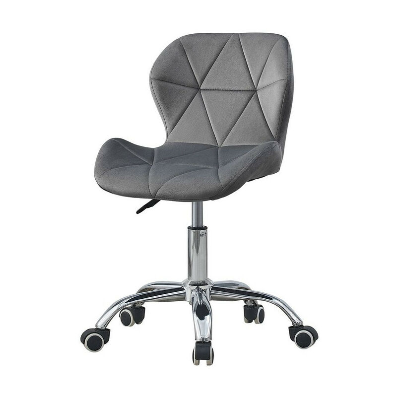 Chaise de Bureau en Tissu Chaise de Bureau en Velours Rembourré Ergonomique en Hauteur Réglable pour Bureau de Bureau,Gris