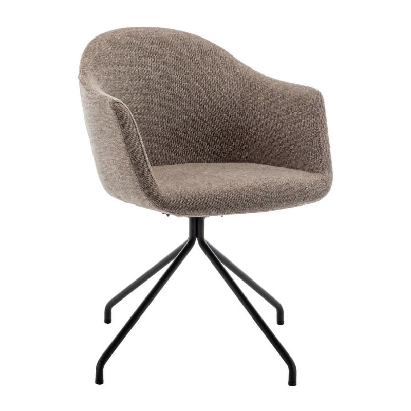 Chaise de bureau en tissu et métal - Taupe - KOOIJ