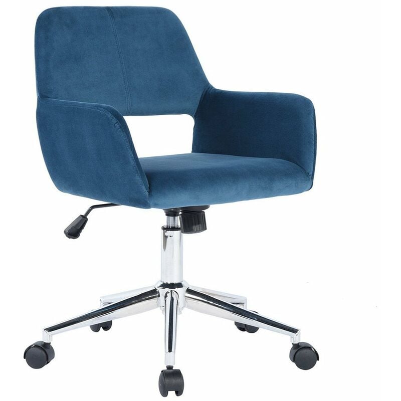 calicosy - chaise de bureau en velours ajustable - ross - bleu