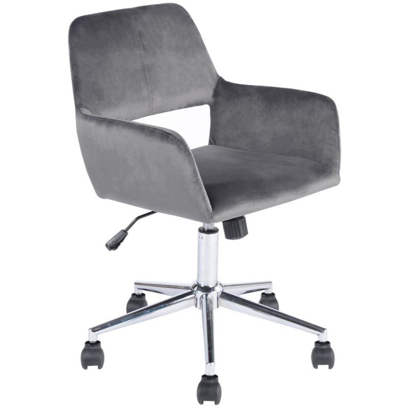calicosy - chaise de bureau en velours ajustable - ross - gris anthracite