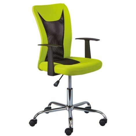 Chaise de bureau enfant avec accoudoirs vert et noir - CHILD