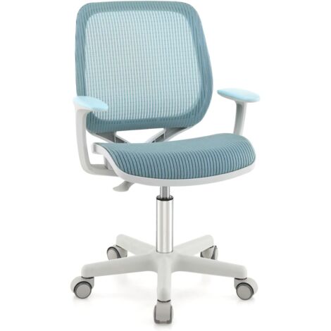 Chaise de bureau enfant avec siège pivotant et siège réglable en hauteur (43–55 cm), roulettes, accoudoirs et dossier ergonomiques, pour garçons et filles de 6 à 15 ans, capacité de poids 75 kg (viole