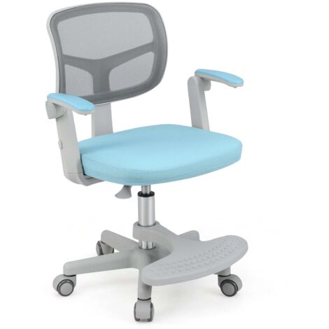 Chaise de bureau enfant, hauteur réglable 41-52 cm, bleue