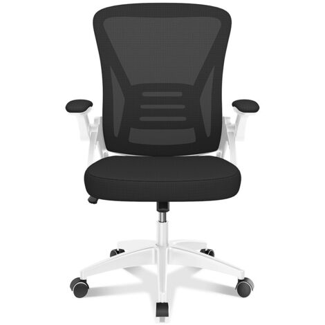 Chaise de Bureau Ergonomique - à roulette - Soutien Lombaire Dossier Règalable- Hauteur Ajustable - Blanc