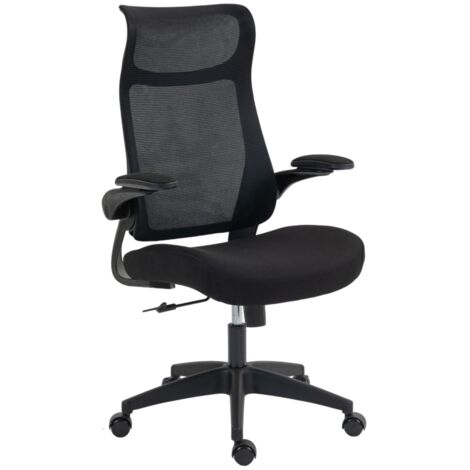 Chaise de bureau ergonomique avec accoudoirs 3D,dossier en maille,dossier en forme de S,appuie-tête,fonction d’inclinaison,noir