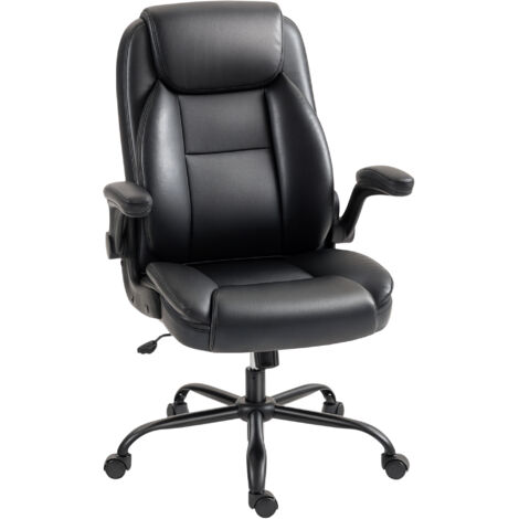Chaise de bureau ergonomique avec accoudoirs réglables, hauteur réglable, fonction inclinable, noire