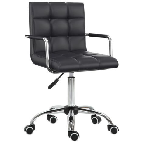 Chaise de bureau ergonomique réglable 46-61 cm avec accoudoirs – Blanc