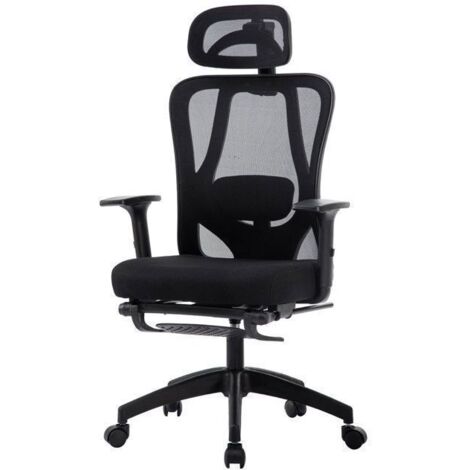 Chaise de bureau ergonomique - Sevencomfort - Noir - Réglable - Support lombaire - Accoudoirs 3D - Charge 115KG