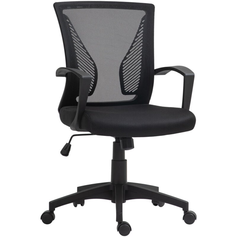 Chaise de bureau ergonomique - soutien lombaire intégré, fonction bascule verrouillable - polyester maille noir