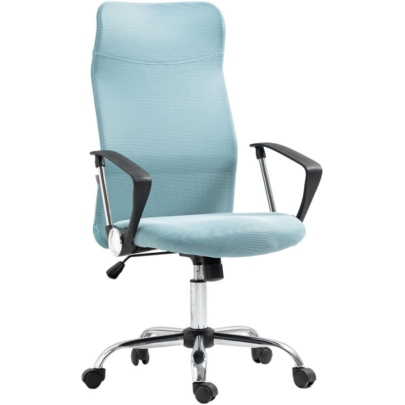 Chaise de bureau ergonomique vert clair 63x65x109-119cm pivotante balancement roulettes dossier filet hauteur réglable
