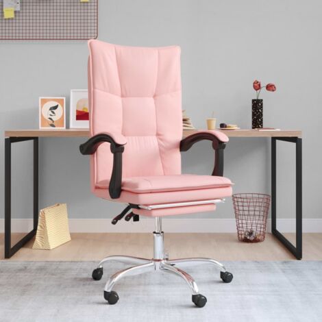 Chaise de Bureau Ergonomique，Fauteuil inclinable de bureau, Chaise Gaming Rose Similicuir VSGS600375