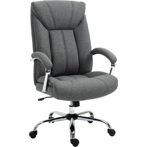 Chaise de bureau  Fauteuil de bureau  Chaise gaming Lin (100% polyester) Gris 78x65x118 cm