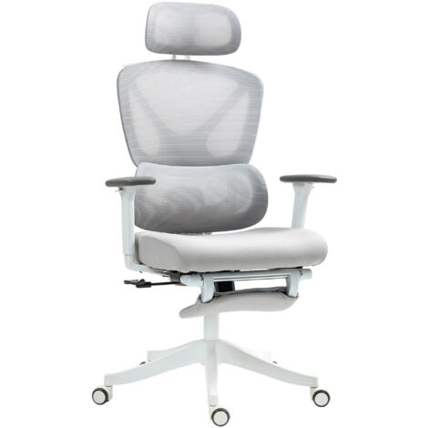 Chaise de bureau Fauteuil de bureau Chaise gaming Maille (100% polyester) Gris 71x70x129 cm