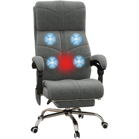 Chaise de bureau Fauteuil de bureau Chaise gaming Velours (100% polyester) Gris 64x70x117 cm