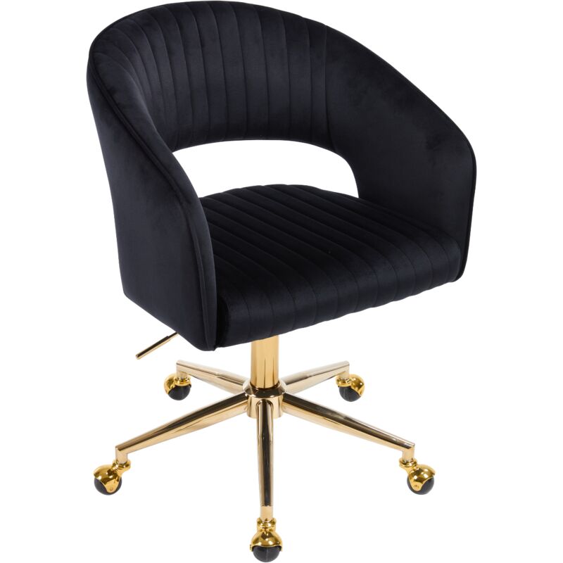 Wahson Office Chairs - Wahson Chaise de Bureau en Velours, Chaise Pivotante à 360°, Chaise de Travail Hauteur Réglable Chaises de Bureau Plaqué Or,