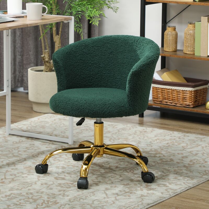 Chaise de bureau, fauteuil de bureau ergonomique réglable en hauteur, siège pivotante, piètement en acier, vert