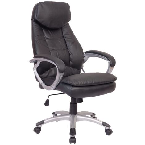Chaise de bureau Fauteuil gamer - Chaise d'ordinateur crote de cuir noir BV464322 - BonneVie