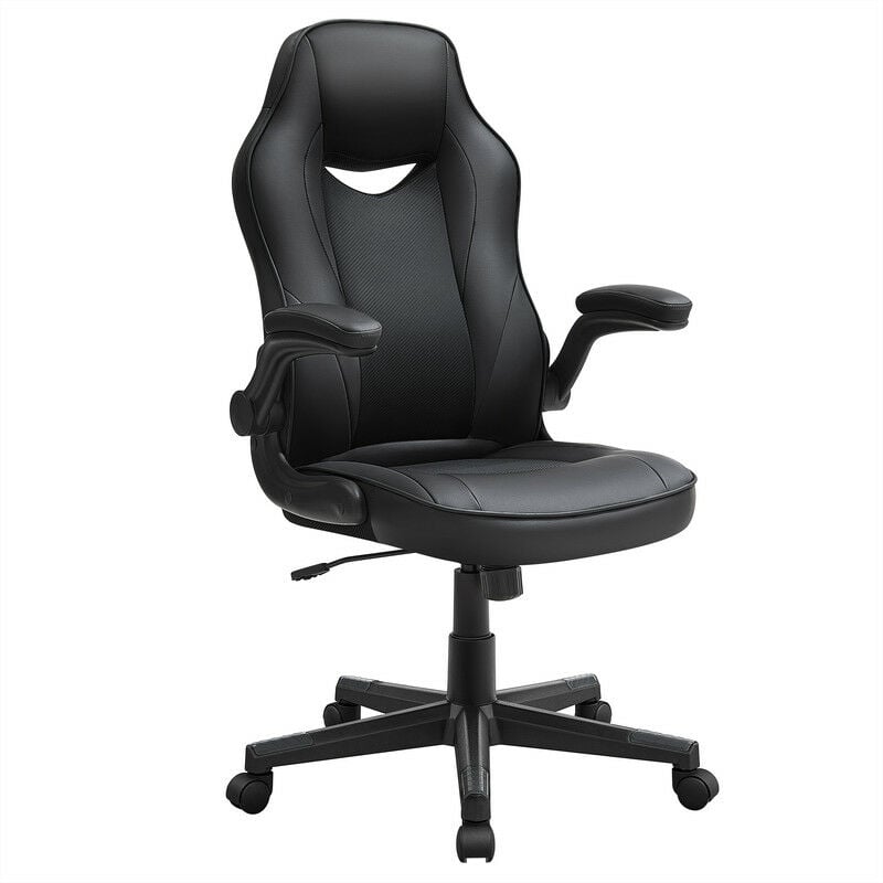 Songmics - Chaise de bureau, Fauteuil gamer, Siège ergonomique pivotant, avec accoudoirs rabattables, hauteur réglable et inclinaison libre, charge
