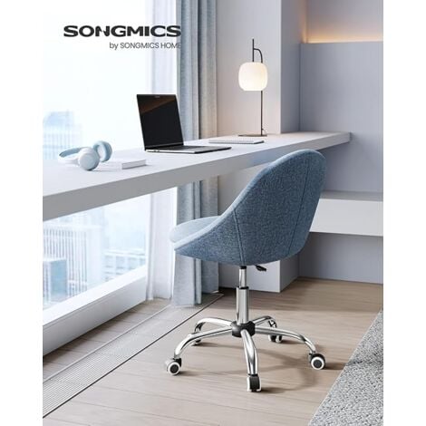 SONGMICS Chaise de Bureau, Fauteuil Pivotant, Siège Confort, Rembourrage en Mousse, Réglable en Hauteur, pour Bureau, Chambre, Rose