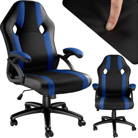 Chaise de bureau gaming LEGEND avec éclairage LED fauteuil gamer  ergonomique, siège à roulettes revêtement synthétique blanc