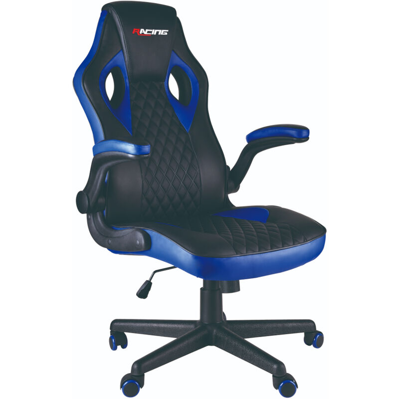 Chaise de Bureau Gamer Racing Chaise Gaming Professionnel de Haute Qualité Essential Bleu - Noir - Bergner