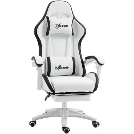 Chaise de bureau gaming inclinable réglable TITTO blanche et grise