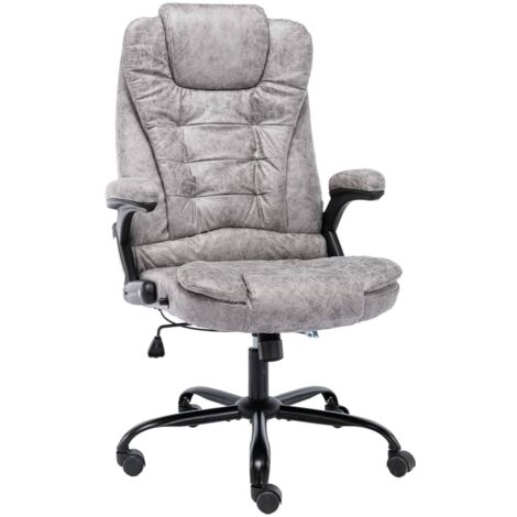 Chaise de bureau Gris clair Cuir véritable
