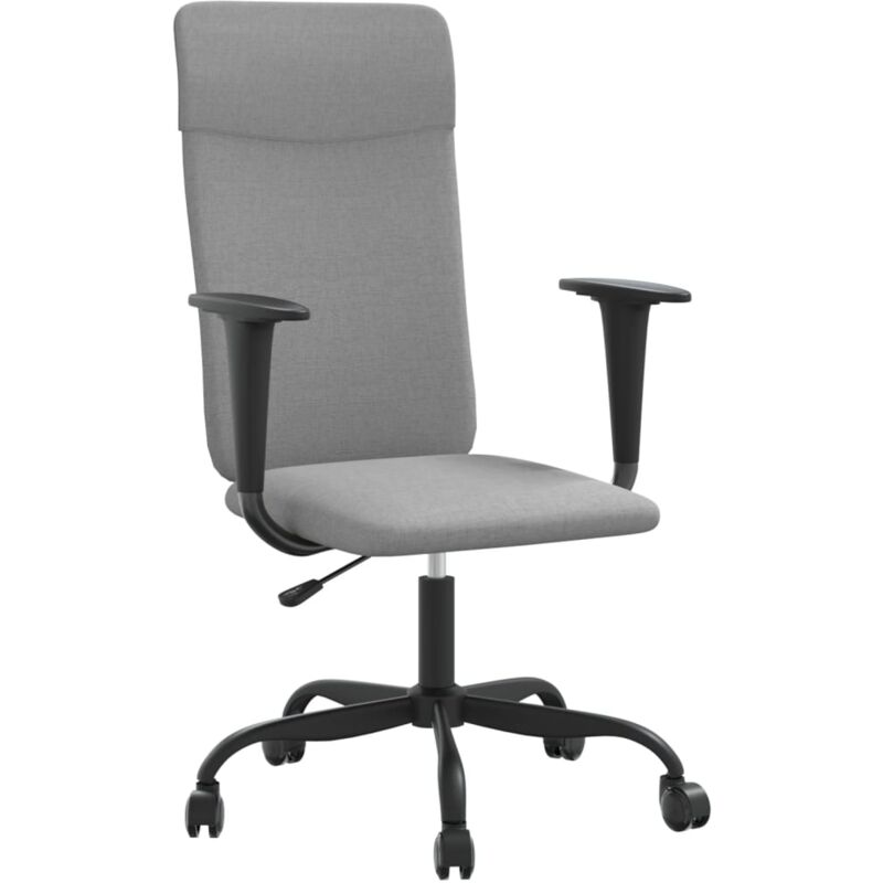 Chaise de bureau réglable en hauteur gris clair tissu Vidaxl