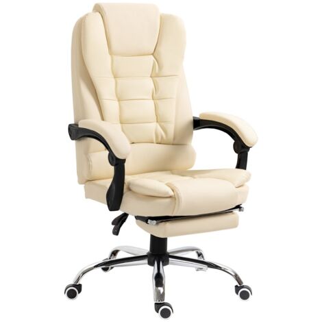 Chaise de Bureau Haut de Gamme - Repose-Pieds Intégré et Réglable - Cuir Synthétique - Ergonomique
