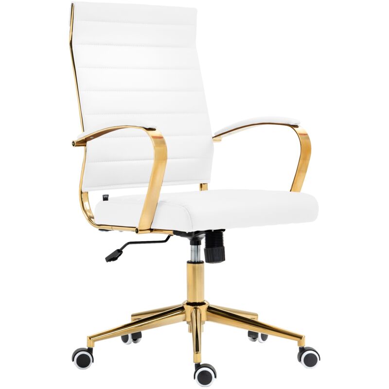 CLP - Chaise de bureau Havanna similicuir Blanc