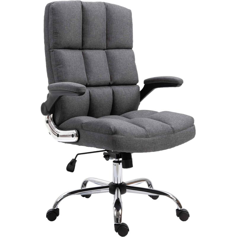 Jamais utilisé] Chaise de bureau HHG 489, chaise de bureau pivotante, réglable en hauteur, tissu/textile gris-foncé