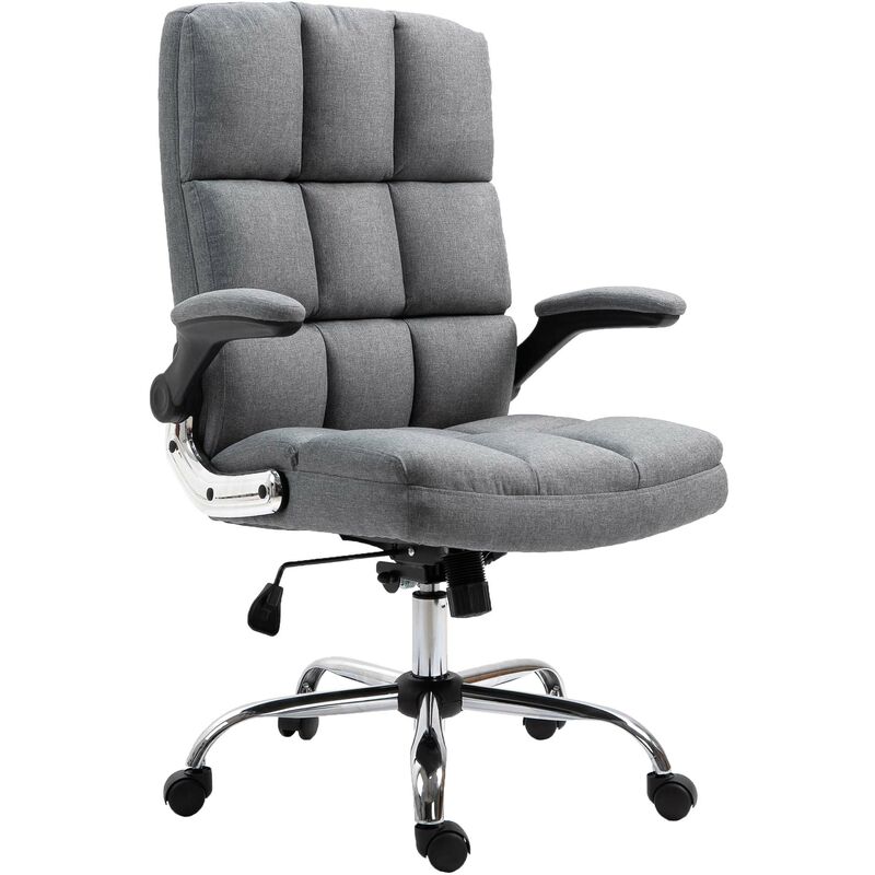 [jamais utilisé] chaise de bureau hhg-489, chaise de bureau pivotante, réglable en hauteur tissu/textile gris - grey