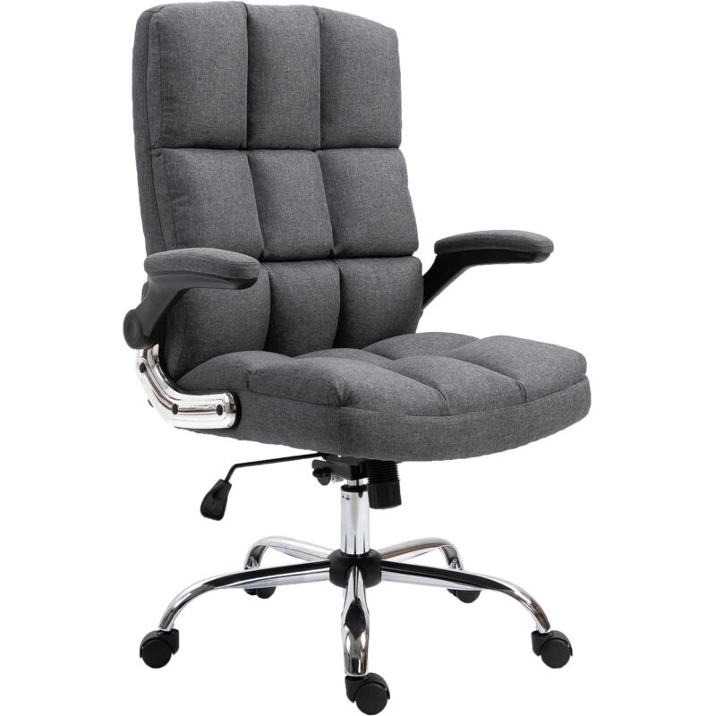 HHG - Chaise de bureau 489, chaise de bureau pivotante, réglable en hauteur, tissu/textile gris-foncé HHG - Chaise de bureau 489, chaise de bureau pivotante, réglable en hauteur, tissu/textile gris-foncé